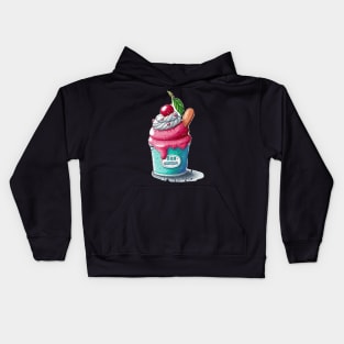 Cherry ice cream cup Kids Hoodie